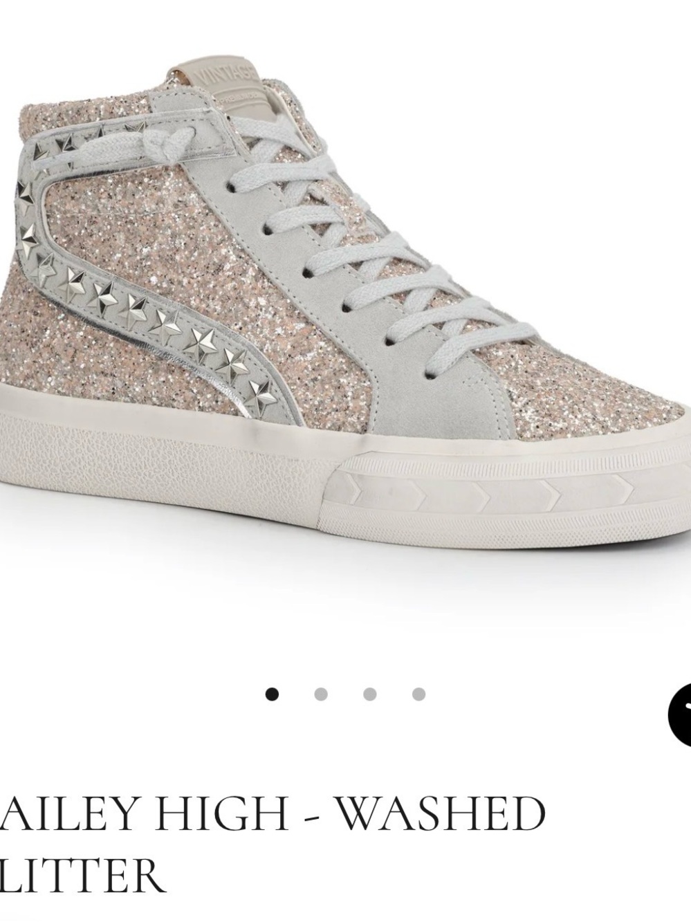 Vintage Havana Hailey High Glitter High-Top Sneakers - Champagne Washed glitter